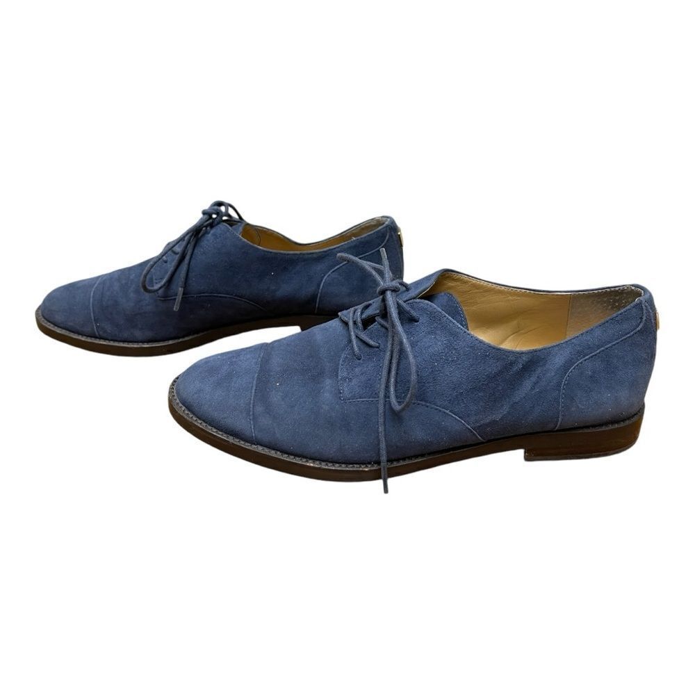 Ralph Lauren Maryna Leather Suede Navy Blue LoafersβSize 6.5 Academia Office EUC